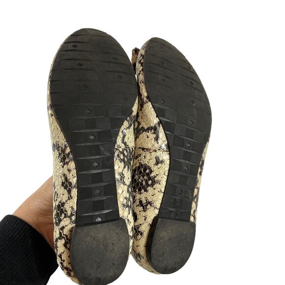 Kate Spade New York Tock Bow Snakeskin Flats Size 6M - Picture 5 of 6